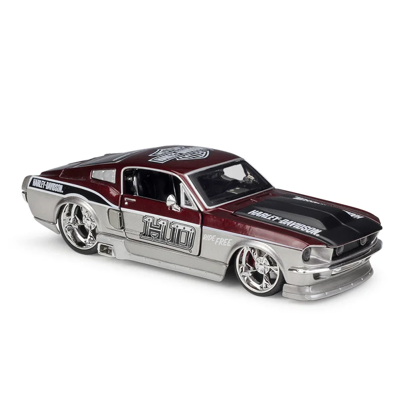 

Maisto 1:24 1967 Ford Mustang GT And Harley Davidson Metal Luxury Vehicle Diecast Pull Back Cars Model Toy Collection Xmas Gift