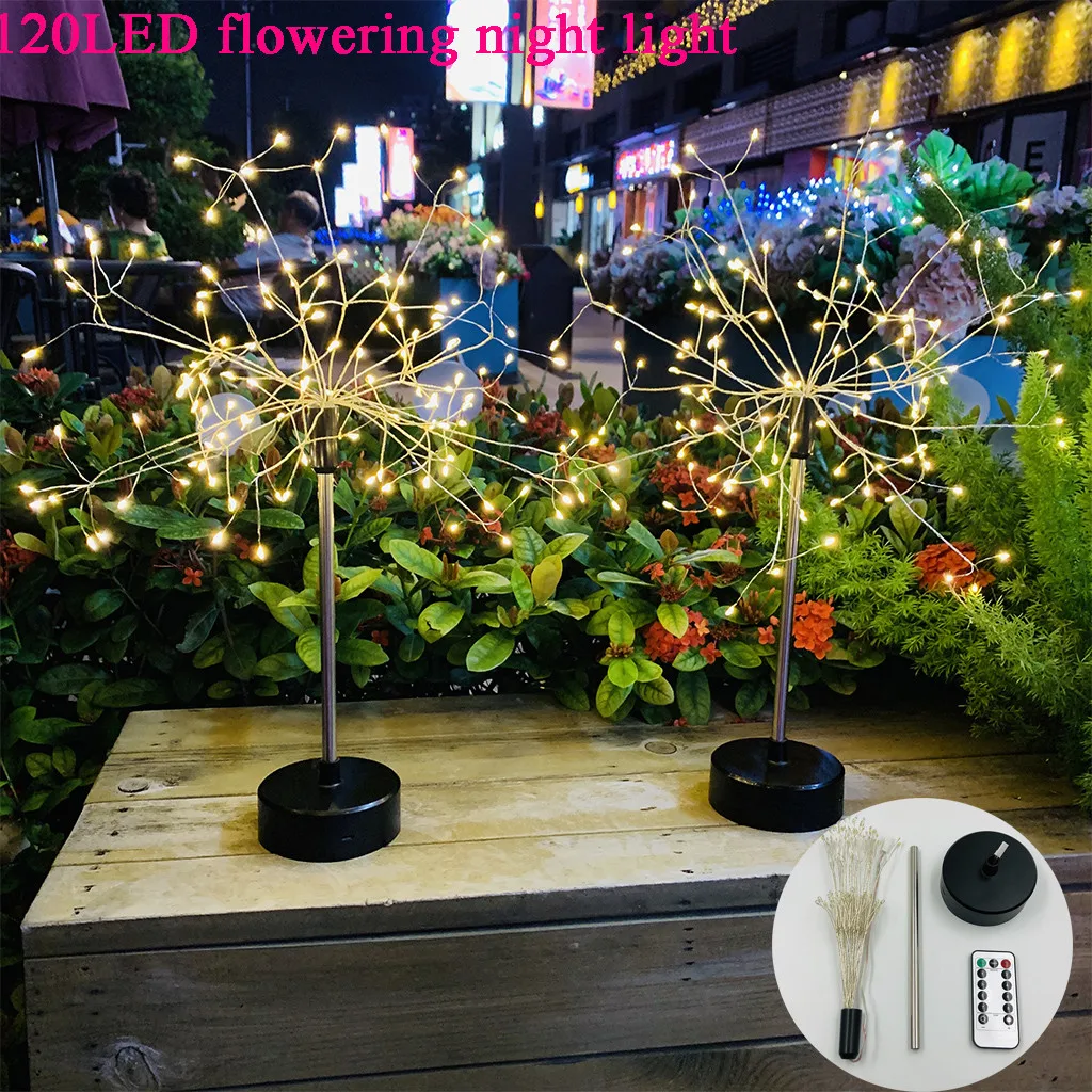 

Solar decorative light 2019 New 120 LED Room Flowering Night Light Warm White Light With Remote Control garden decoration light