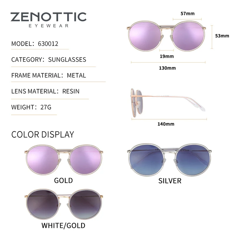 ZENOTTIC 여성용 아세테이트 라운드 선글라스, 코팅 선글라스, 운전 쉐이드, 눈부심 방지 고글, UV400 보호 안경
