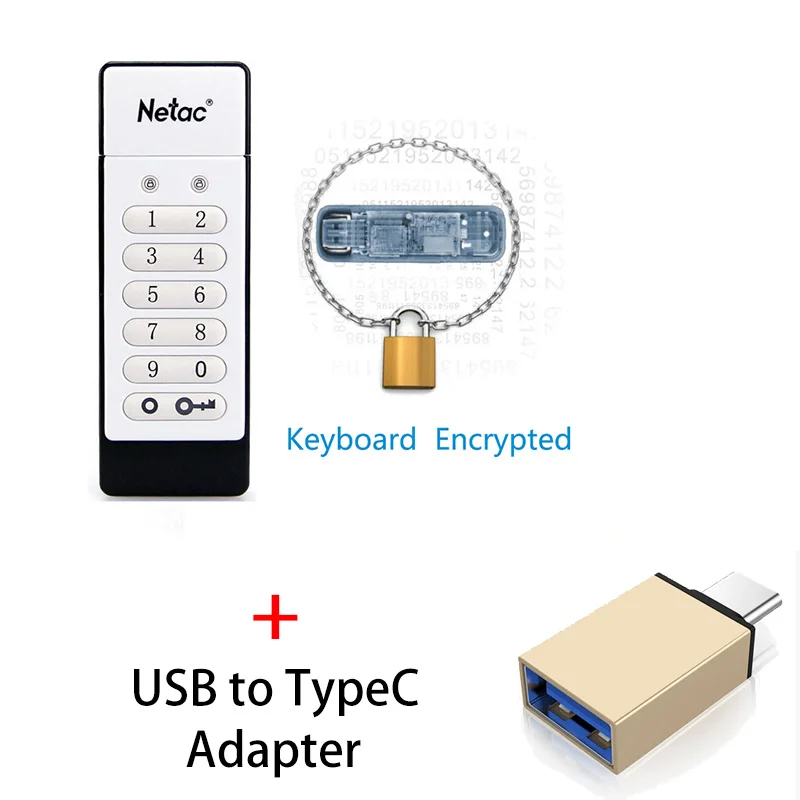 Клавиатура Netac зашифрованная USB 2,0 Флешка 64 ГБ 32 ГБ USB флеш-накопитель 32 64 16 ГБ флеш-накопитель USB флеш-накопитель диск на ключ памяти - Цвет: U618 B