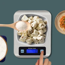

5kg/10kg Kitchen Scale Stainless Steel Weighing Scale Food Diet Postal Balance Measuring Tool LCD Electronic Scales Waterproof