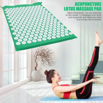 

Durable Yoga Mats Classic Delicate Texture Acupuncture Massager Cushion Back Body Pain Stress Relieve Spike Yoga Mat Green
