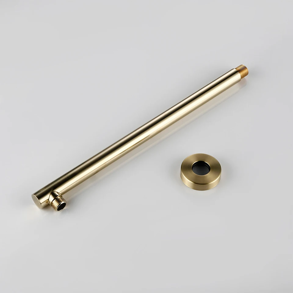 Direct sales Easy to install Brass Shower Arm Fixed Shower Head  Round Tube Chrome Finish Bathroom Faucet Accessories