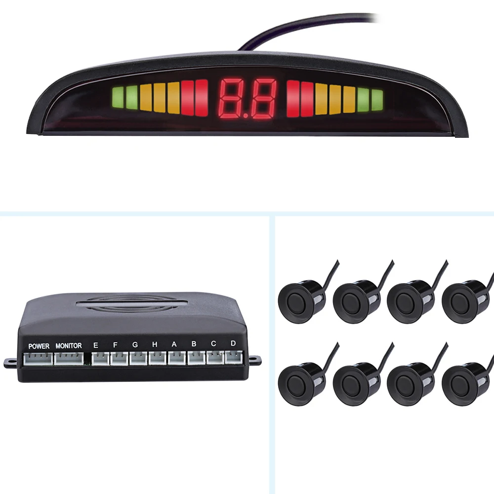 Parkplatz Sensor Auto Parkplatz Kit 8 Sensoren Parkplatz Radar-Monitor Detektor System Led-anzeige Autos Umge Assistance Parkplatz Sensor Auto Parkplatz Kit 8 Sensoren Parkplatz Radar-Monitor Detektor System Led-anzeige Autos Umge Assistance