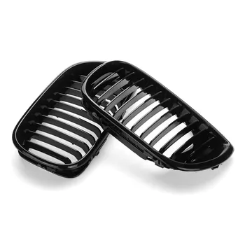 

Hot 2Pcs Car Gloss Black Car Front Kidney Racing Grille Grill For BMW E46 LCI 4D 325i Facelift 2002 2003 2004 2005