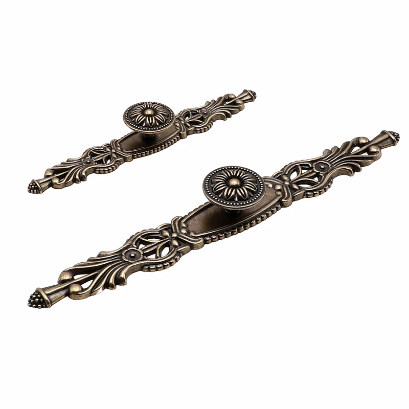 QVWN Antique Bronze Kitchen Cabinet Drawer Knobs And Handles Dresser Cupboard Wardrobe Furniture Pulls Handle Wooden Box Jewelry