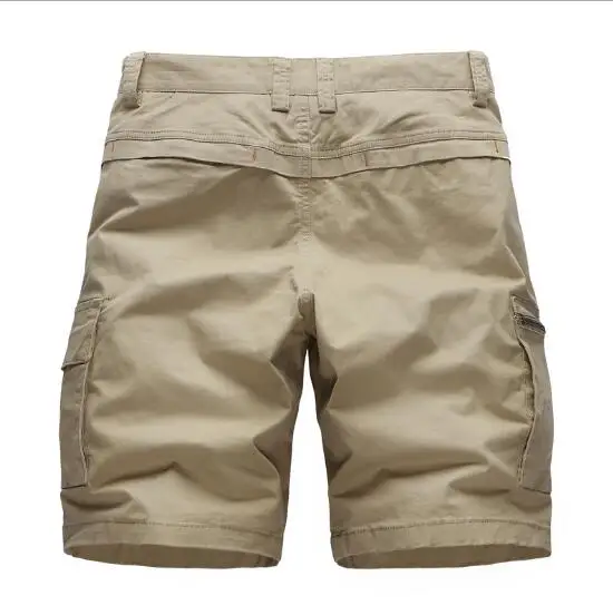 Men Shorts Summer Hot Sale Solid Cotton Knee-Length Short Pants Men Outwear Fashion Casual Elastic Plus Size Loose Shorts