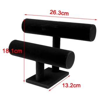 

Blesiya Hot Pink Black Grey Jewelry Bracelet Display Stand Holder Two-Tier