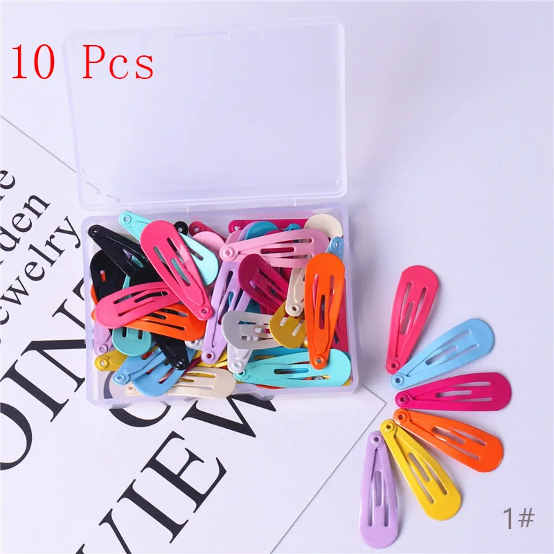 Random 10 Pcs 50 шт. детские заколки для волос набор капли воды Макарон Девушка BB клип детские металлические украшения - Цвет: Random 10 Pcs