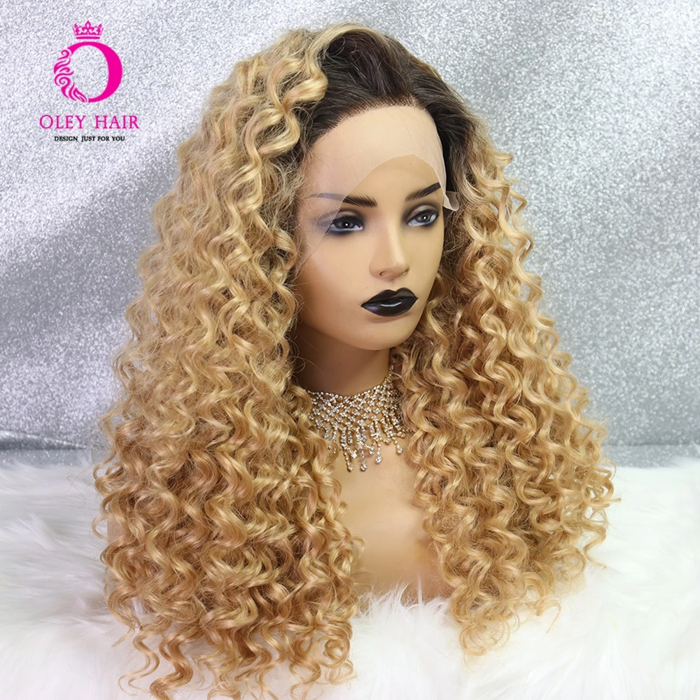 Ombre Brown Wig With Brown Roots Glueless Synthetic Lace Front Wig Loose  Wave Freepart Cosplay Wigs For Black Women EEWIGS - AliExpress