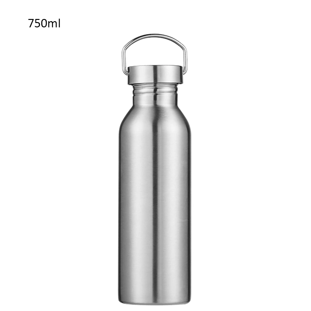 350 мл/500 мл/600 мл/750 мл Нержавеющая сталь BPA бутылка для воды с бамбуковой крышкой для спорта с двойными стенками из нержавеющей стали с защитой от протечек Дорожные Велоспорт походные бутылки - Цвет: 750ML