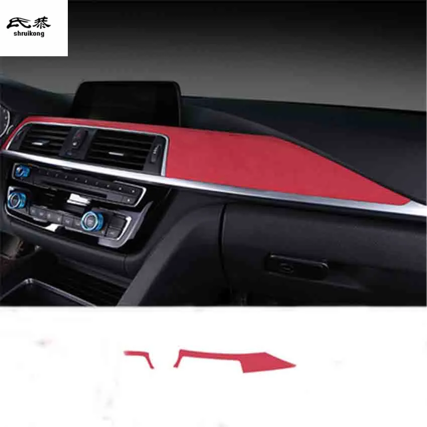 2 шт./партия, автомобильная наклейка Alcantara, кожаная Передняя панель инструментов, декоративная крышка для 2013- BMW 318i 320i 328i F30 F31 - Название цвета: STYLE 2