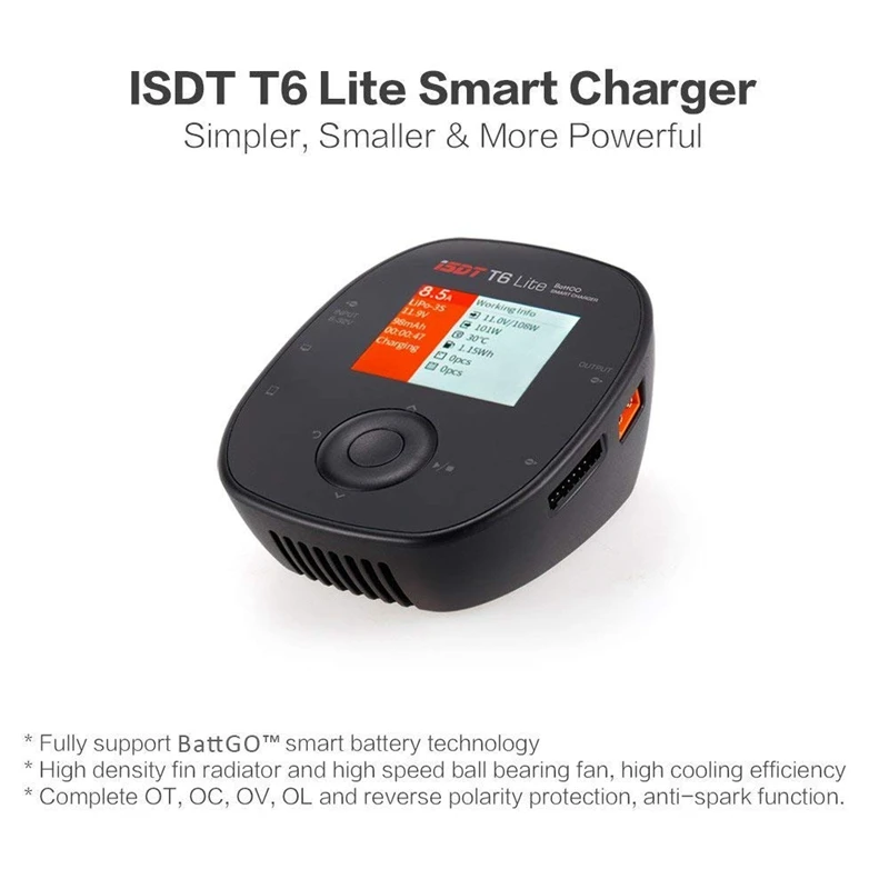 Интеллектуальное зарядное устройство ISDT T6 Lite 600W 25A для аккумулятора 1-6S Lipo