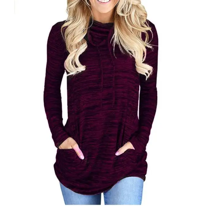 Women Hoodies Pullovers Autumn Casual Loose Pocket Long Sleeve Sweatershirt Female Fashion Drawstring Tops