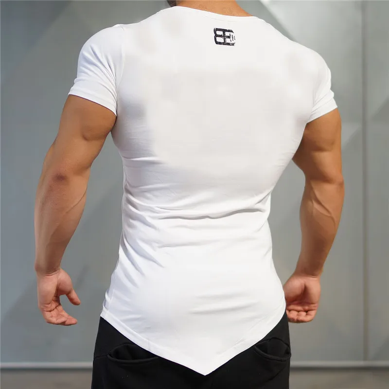 Быстросохнущая мужская спортивная рубашка рашгард, облегающий компрессионный топ с коротким рукавом и v-образным вырезом, мужские футболки для бега, тренировочная спортивная одежда для спортзала