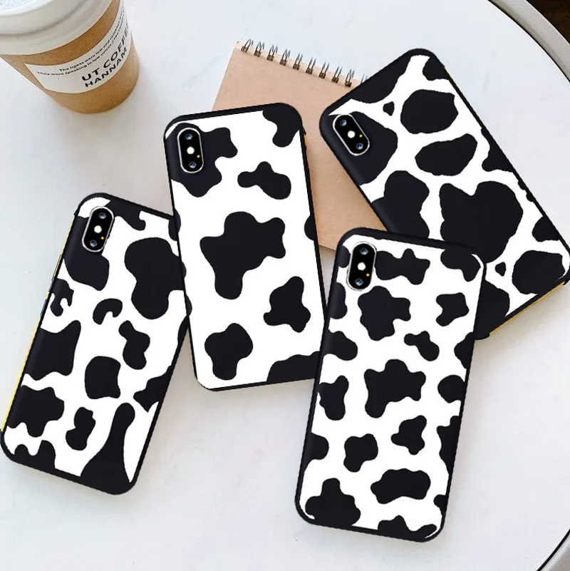 White Black Cow Symbol Pattern Print Phone Case Funda for IPhone 11 Pro Max 6 7 8 Plus SE 2020 X XS MAX XR Soft Silcone Cover White Black Cow Symbol Pattern Print Phone Case Funda for IPhone 11 Pro Max 6 7 8 Plus SE 2020 X XS MAX XR Soft Silcone Cover