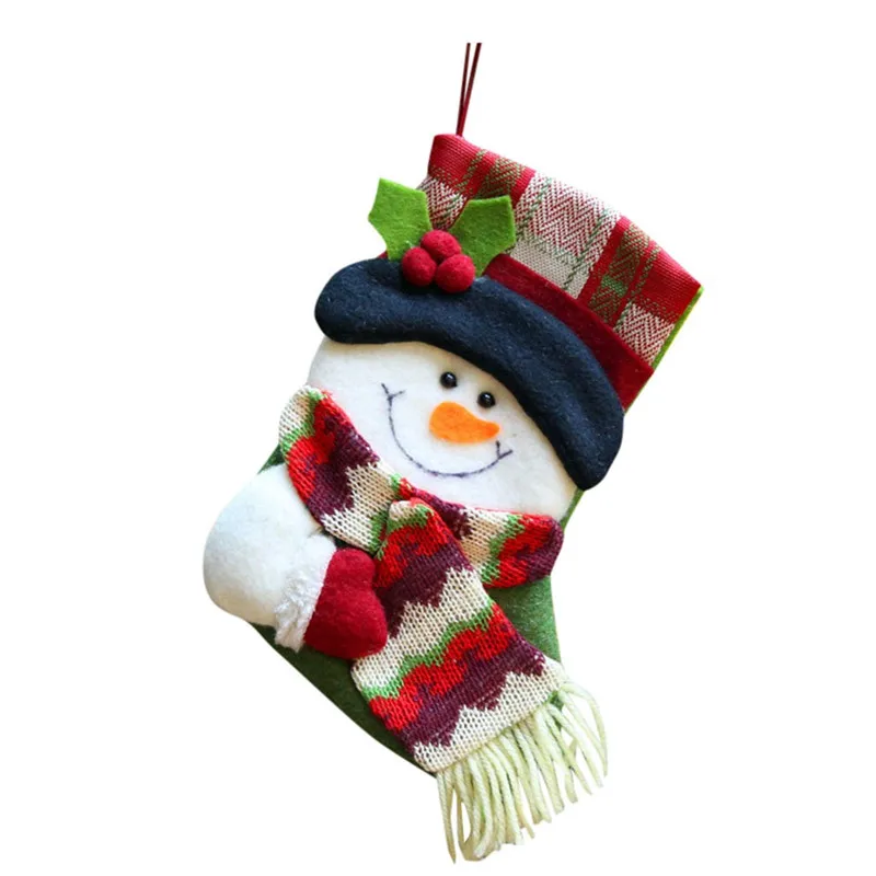 Рождественские носки Санта-Клауса, Подарочная сумка конфет, орнамент, вечерние Рождественская игрушка, рождественские носки, украшения De Navidad@ D - Цвет: B