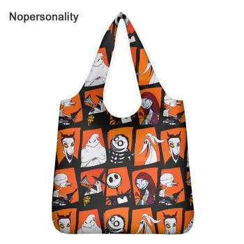 

Nopersonality The Nightmare before Christmas Foldable Handy Shopping Bag Reusable Tote Pouch Women Storage Handbags Travel Bag