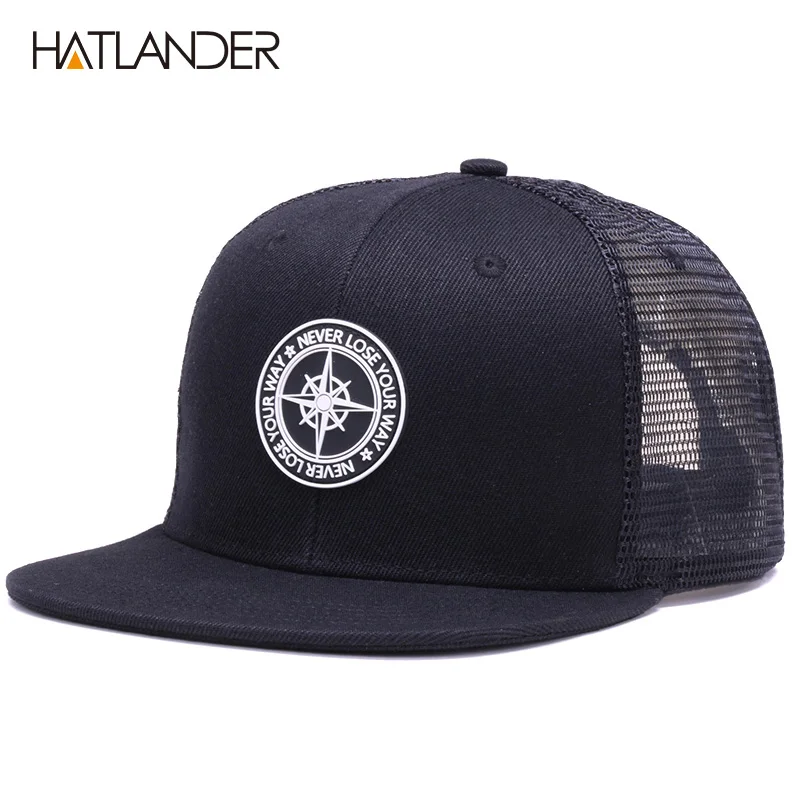 HATLANDER Original Baseball caps for men women black snapback cap high quality cool hip hop cap 6panels bone mesh truck cap hat