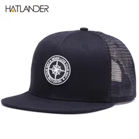 HATLANDER Original Baseball caps for men women black snapback cap high quality cool hip hop cap 6panels bone mesh truck cap hat 4