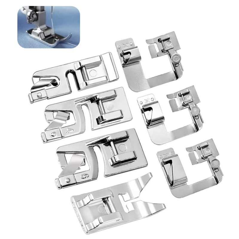 Lmdz 7 Pcs Hemming Foot Kit 3 Pcs Narrow Rolled Hem Sewing Machine Presser Foot 3 Pcs Wide Hem Presser Foot Sewing Tools Accessory Aliexpress