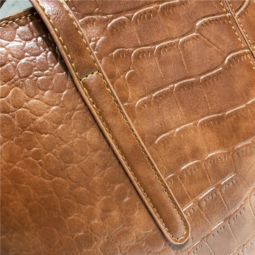 High-Quality Luxury Crocodile Handbag Women Retro Leisure Large Shoulder Bag Female Causal Totes Simple Shopping Handbag 904