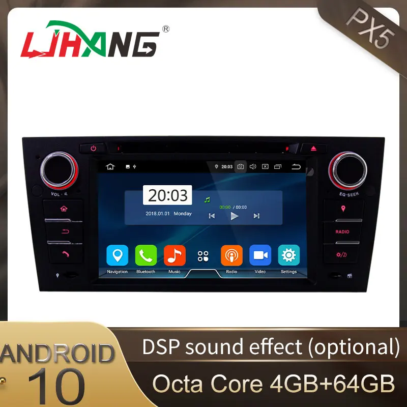 Автомобильный радиоприемник LJHANG Android 10 DVD-плеер для BMW/серий 320/328/3 E90/E91/E92/E93 Wi-Fi