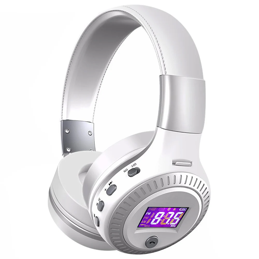 ZEALOT B19 Bluetooth наушники Беспроводная гарнитура над ухом FM радио Micro SD карта MP3 Play с микрофоном - Цвет: White