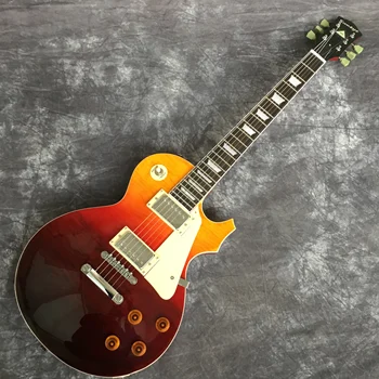 

2019 High quality 6 String Electric Guitar, Mahogany body With Flamed Maple Top,Cherry sunburst paint,free shipping