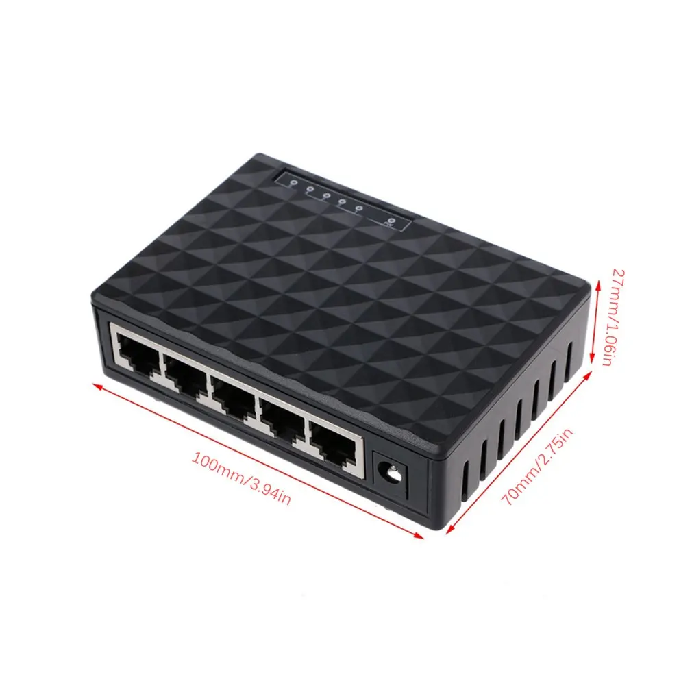 Rj45 мини 5-Порты и разъёмы Fast Ethernet коммутатор концентратор для настольных ПК черный 110V Ethernet-коммутатор и концентратор 10/100 Мбит/с