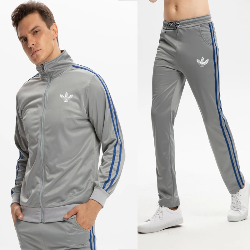 2019Conjunto de ropa deportiva de marca para hombre, chandal deportivo para correr, sudadera de dos piezas para hombre, ropa de