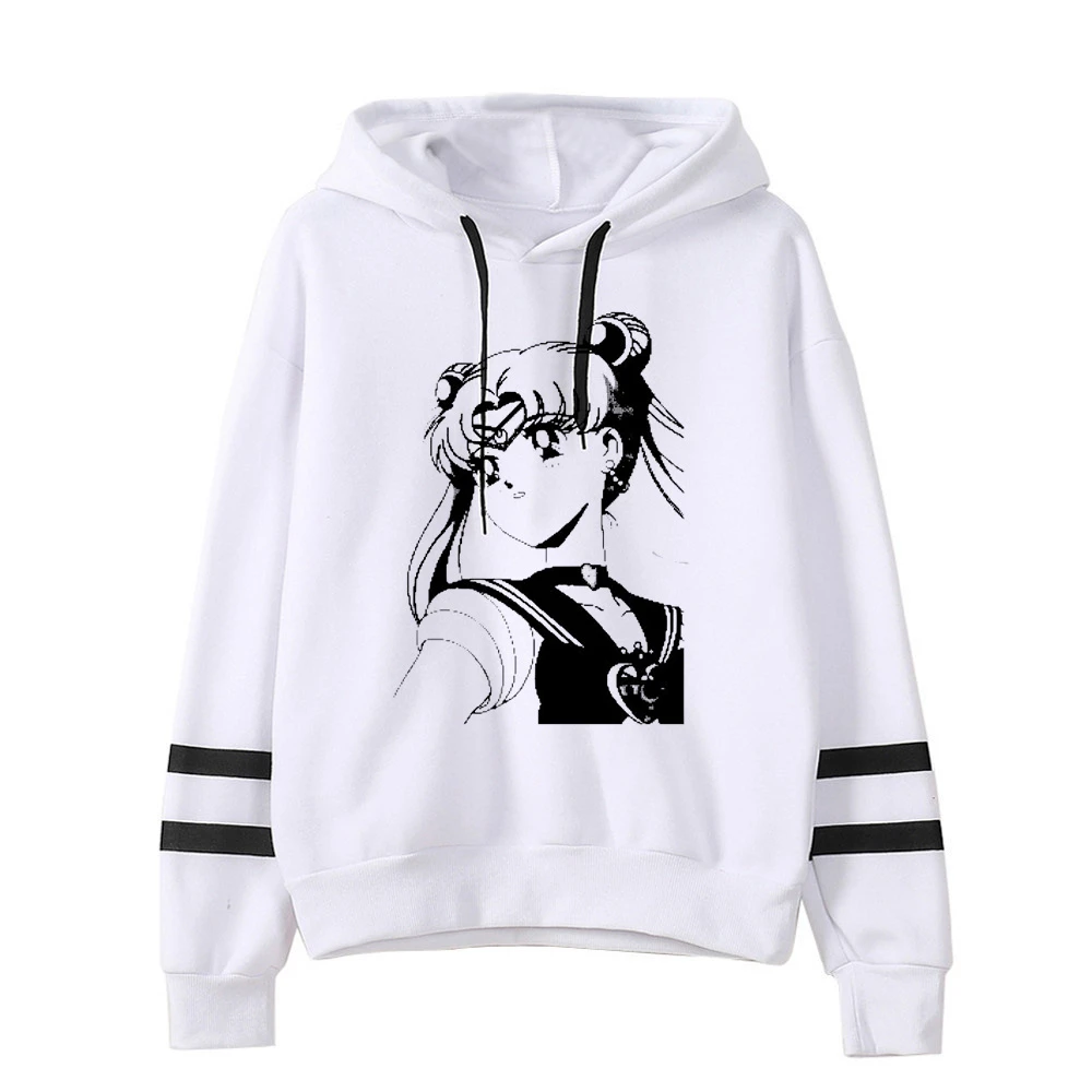 Сейлор свитшот с Луной кошкой Харадзюку корейский стиль ulzzang kawaii 90s мультфильм одежда пуловеры негабаритных с капюшоном уличная - Цвет: 3073