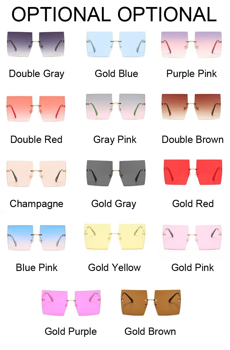 oversized square sunglasses Vintage Square Sunglasses Women Luxury Oversized Rimless Sun Glasses Shades Female Fashion Brand Designer Clear Oculos De Sol coach sunglasses