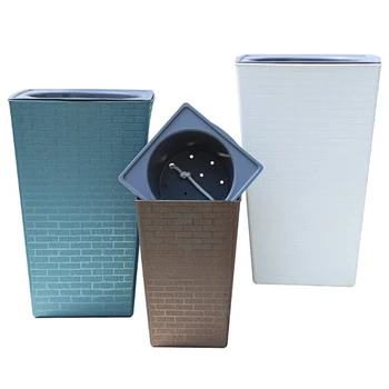 

NEW Brick Pattern Flowerpot Imitation Metal Plastic Flower Pot Square And Tall Type For Gardening Potted Plants