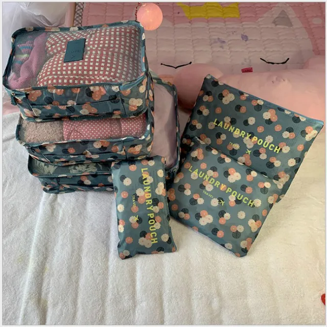 Travel Packing Cubes 6pcs/set Fashion Waterproof Large Capacity Clothing Sorting Organize Bag Storage Package Men Weekender Bag 6