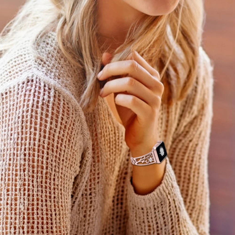 Vrouwen Diamanten horloge Band voor apple Horloge 38mm 42mm 40mm 44mm Rvs strap iwatch Serie 5 4 3 2 1 Wrist band Armband Vrouwen Diamanten horloge Band voor apple Horloge 38mm 42mm 40mm 44mm Rvs strap iwatch Serie 5 4 3 2 1 Wrist band Armband