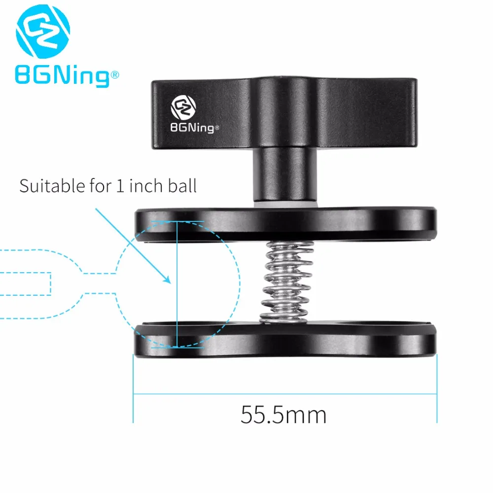 BGNing Алюминий SLR Камера Дайвинг фотографии 1 дюйм шаровой головкой светильник удлинитель 8/9/10/11/12 дюймов Регулируемый w/бабочка зажимы