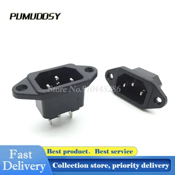 

5PCS/LOT AC 250V 10A AC-04 AC Power Socket 3Pins Male Plug Panel Power Inlet Sockets Connectors