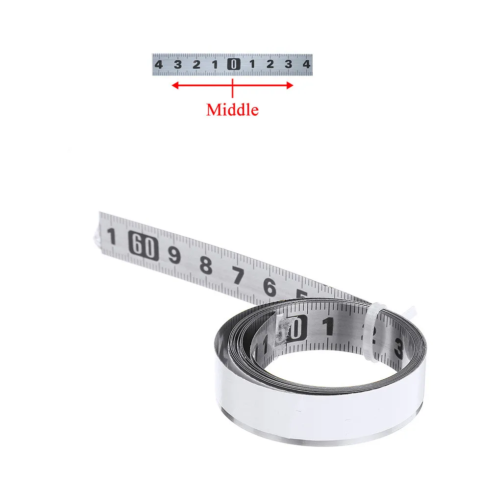 Middle to R and L 1/2/3 м самоклеющаяся прозрачная измерительная лента Нержавеющая сталь метрическая измерительная лента Линейка для t-образный маршрутизатор стол швейной машины Стикеры - Цвет: Middle to R and L