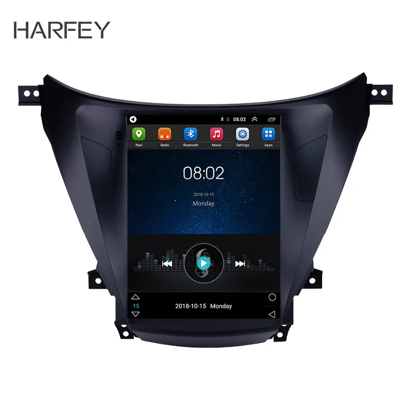 

Harfey Car Auto Stereo 2Din 2+32GB GPS HD Navi Android 9.1 Unit Player 9.7" for Hyundai Avante Elantra SWC 4G LTE 2012 2013 2014