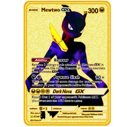 Cartes à jouer Pokemon, en métal doré brillant, étiquette de jeu Dragon respirant, équipe Battle A La Carte, jouets pour enfants 