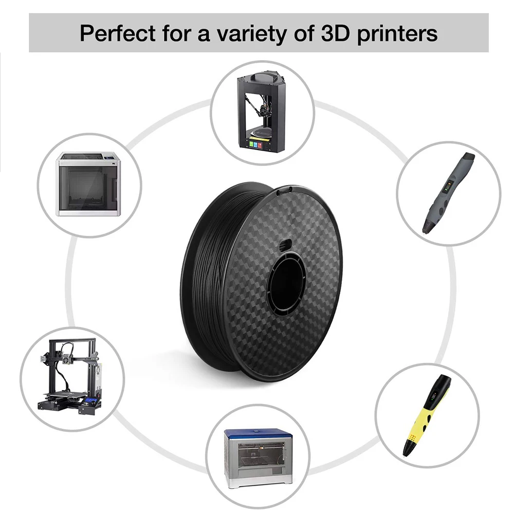 PEEK углеродное волокно 3d принтер нить мерная точность 1,75 мм+/-0,03 мм, 1 кг, черный