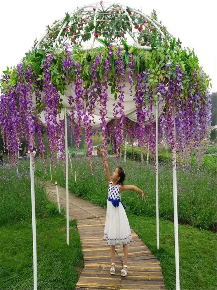 7 Colors Elegant Artificial Silk Flower Wisteria Flower Vine Rattan For Garden Home Wedding Decoration Supplies 75cm and 110cm A