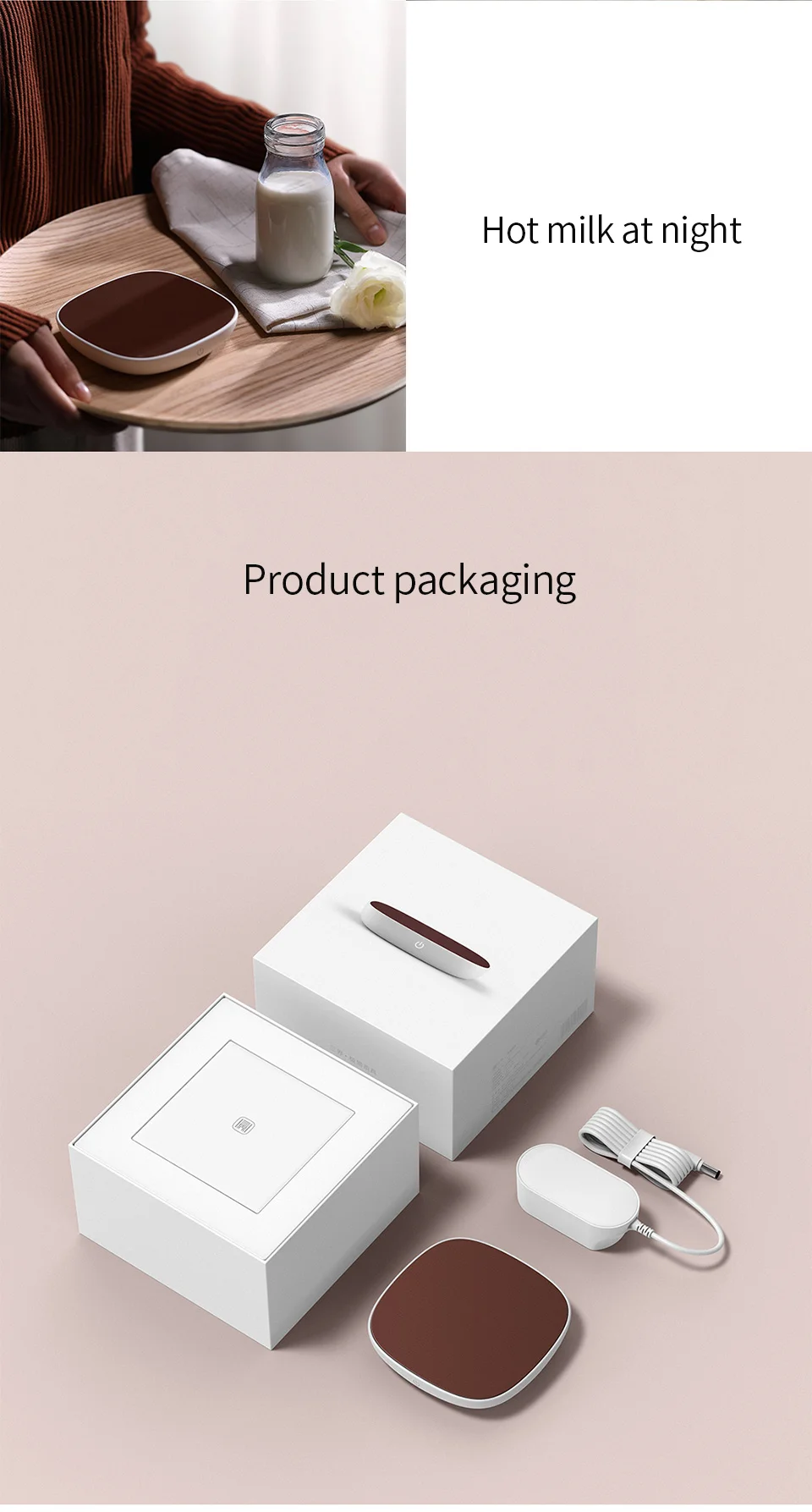 Xiaomi Mijia SJ xiaobay теплоизоляция нагреватель Coaster 55 °C постоянная температура DC 12 В PI нагревание для фарфорового стекла металлическая чашка