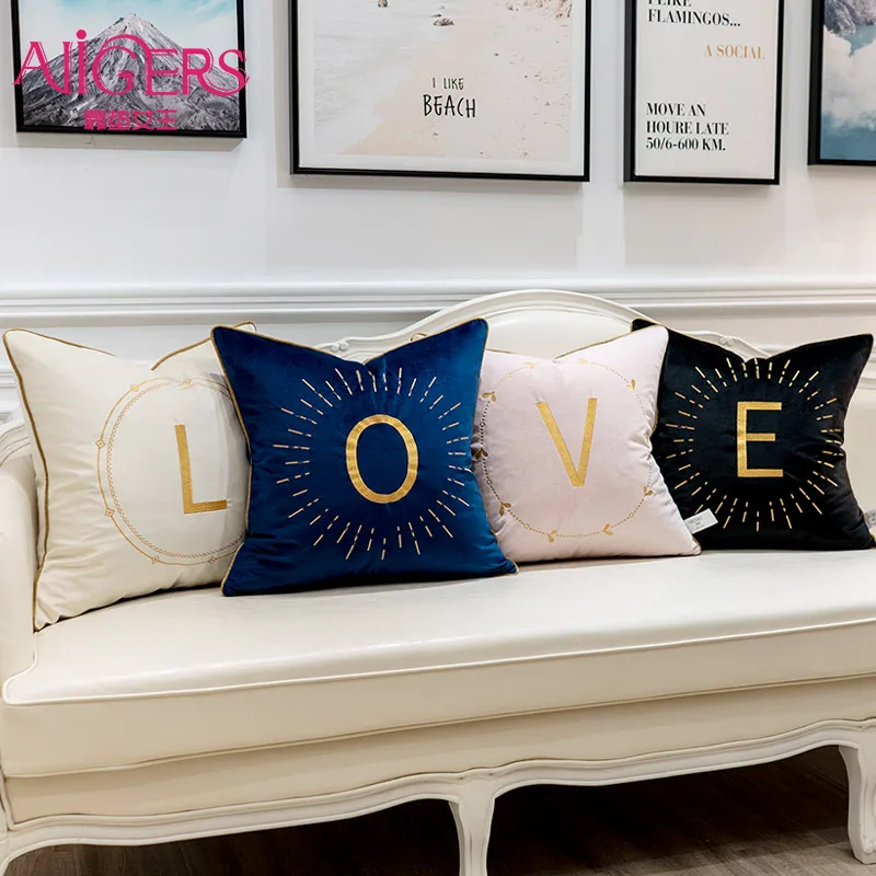 Avigers Роскошные Бархатные чехлы для подушек с вышитыми буквами и надписью Love You