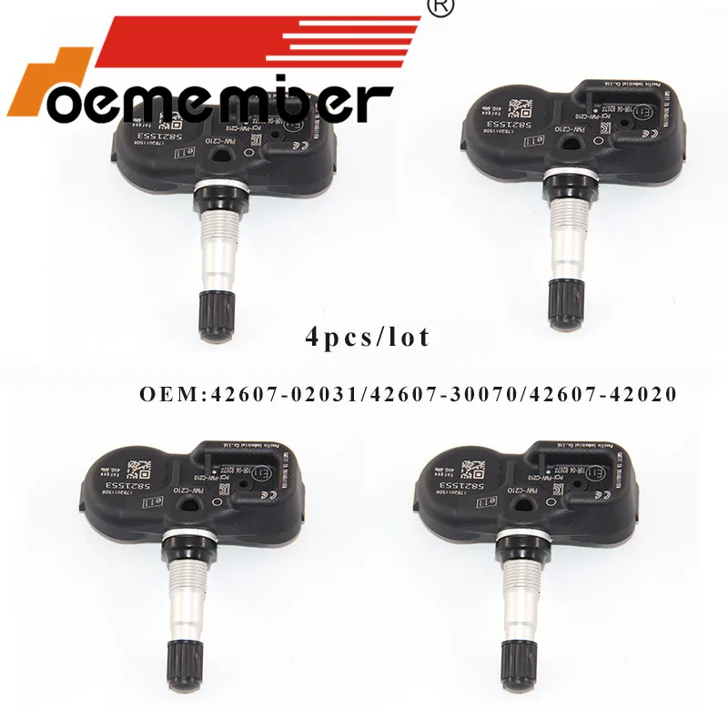 OEMEMBER 4 шт. датчик давления в автомобильных шинах 42607 02031 TPMS система мониторинга 30071