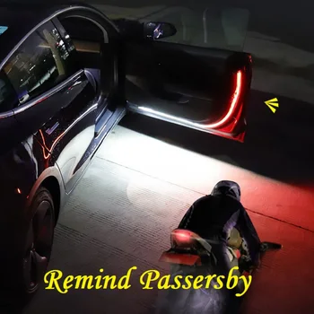 

NEW 2PCS Car Door Opening Warning Lights 144LED Strobe Flashing Anti Rear-end Collision Safety Lamps welcome Flash light