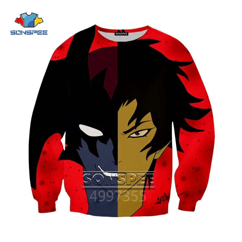 SONSPEE DEVILMAN crybaby Harajuku 3D printed Kid Sweatshirts Boys Girls Teens children's Clothes Tops long Sleeve pullover SW121