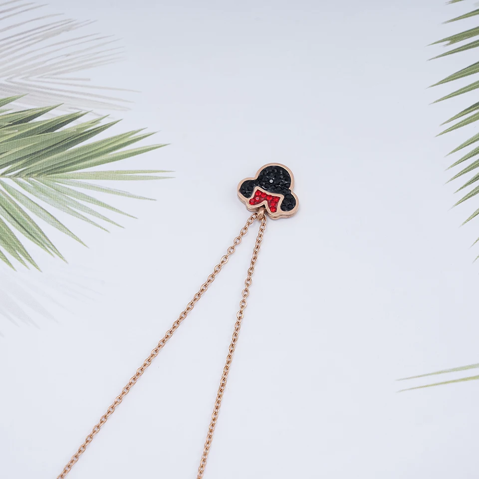 Подвеска мышь Минни ожерелье цепочка из титановой стали ожерелье ...