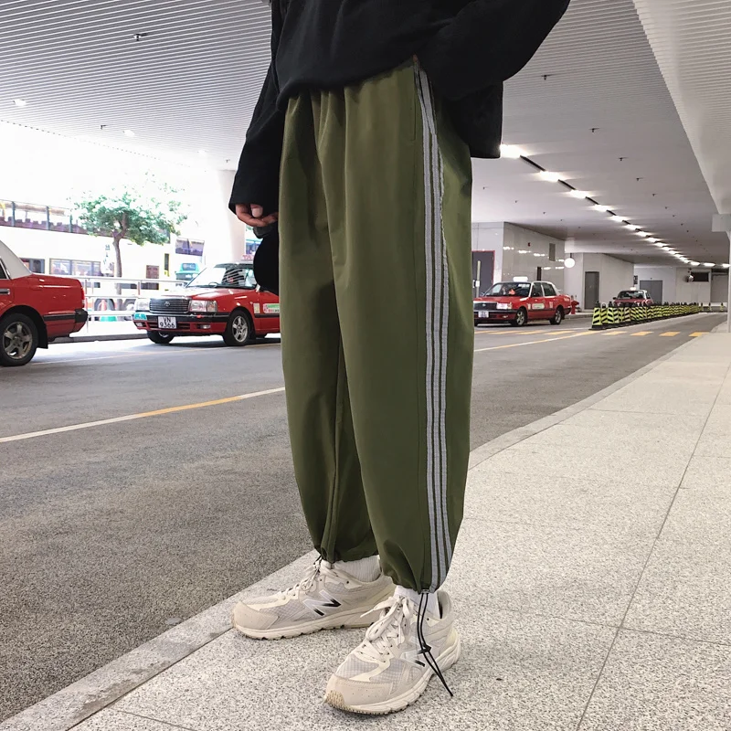 Liketkit, Мужская Уличная одежда, штаны для бега,, мужские спортивные штаны с боковой полосой, повседневные спортивные штаны, мужские шаровары в стиле хип-хоп, светоотражающие штаны с этикеткой